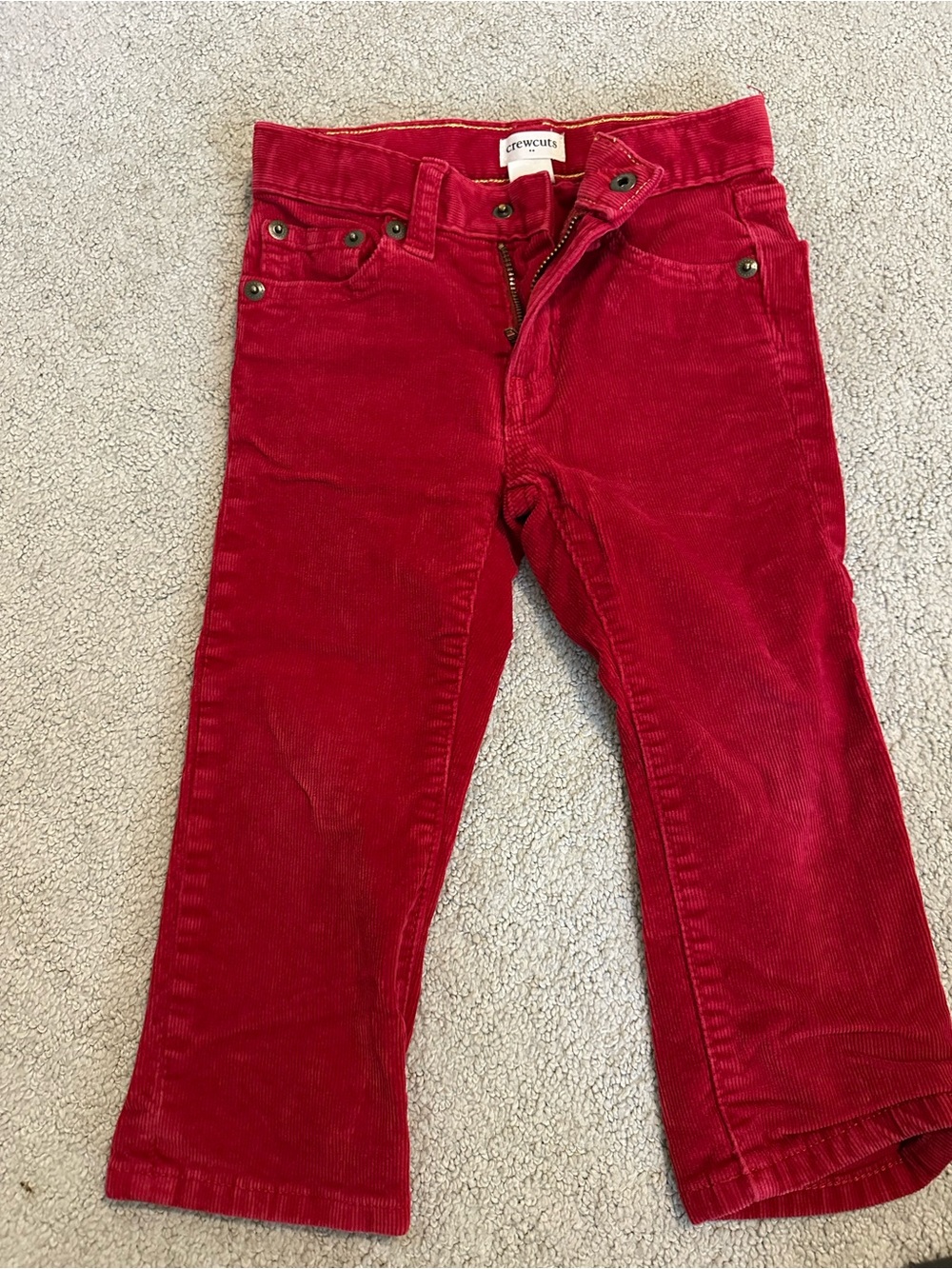 Crewcuts Bright Red Corduroy Kids Pants